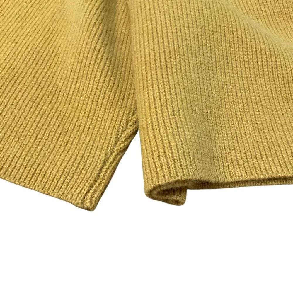 Frame Wide-Leg Ribbed Cashmere Drawstring Shorts Yellow mustard summer knitted